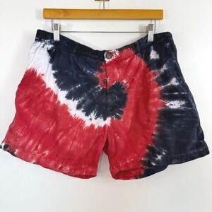Chubbies Tie Dye Shorts Red White Blue Americana USA Patriotic Summer XL